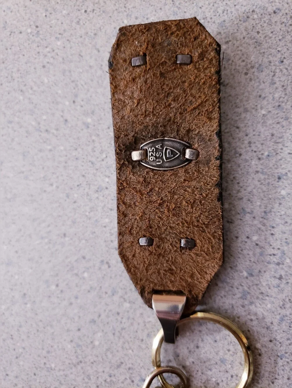 Sterling Leather Cross Keychain Heavy Metal